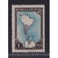 ARGENTINA 1942 GJ 876A ESTAMPILLA VARIEDAD MARCO NEGRO NUEVA CON GOMA U$ 50